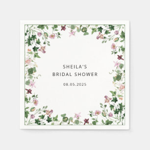 Watercolor Floral Bridal Shower Napkins