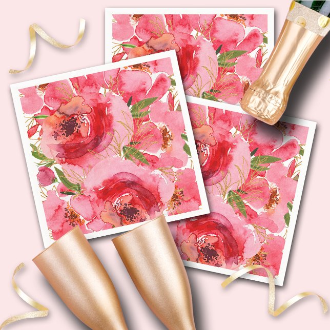 Watercolor Floral Bridal Shower Napkins (Creator Uploaded)