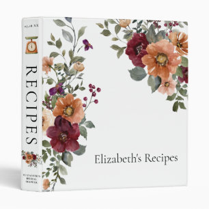 Watercolor Floral Bridal Shower Recipe Binder