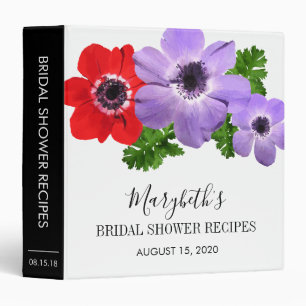 Watercolor Floral Bridal Shower Recipe Binder