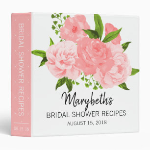 Watercolor Floral Bridal Shower Recipe Binder
