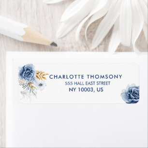 Watercolor Floral Bridal Shower Return Address