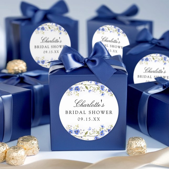 Watercolor Floral Bridal Shower Square Sticker (Creator Uploaded)