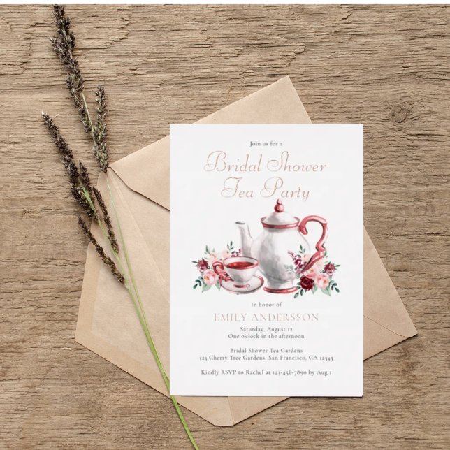 Watercolor Floral Bridal Shower Tea Party   (Creator Uploaded)