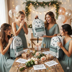 Watercolor Floral Bridesmaid Backpack
