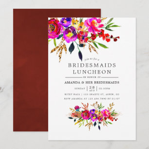 Watercolor Floral Bridesmaids Luncheon Invitation