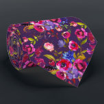 Watercolor Floral Bright Colours Flower Pattern  Tie<br><div class="desc">This design may be personalized by choosing the Edit Design option. You may also transfer onto other items. Contact me at colorflowcreations@gmail.com or use the chat option at the top of the page if you wish to have this design on another product or need assistance. See more of my designs...</div>