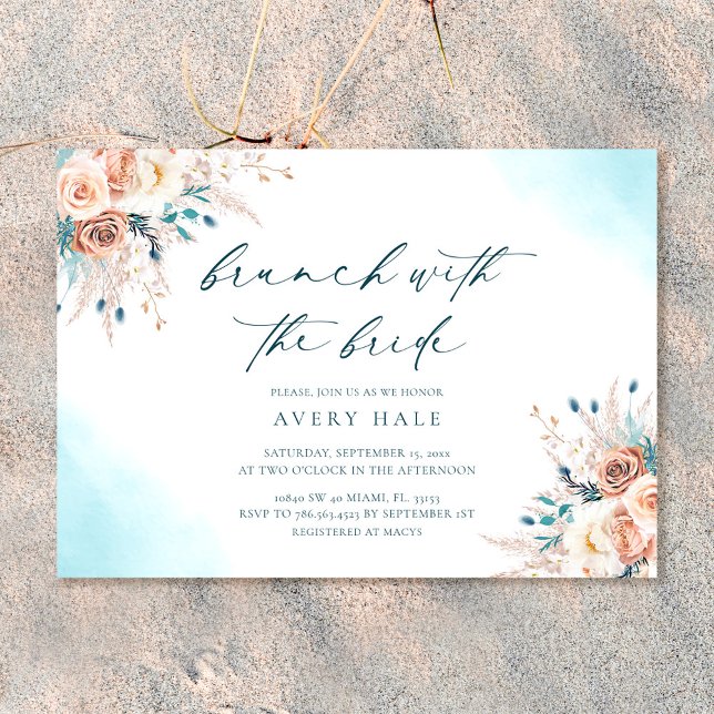 Watercolor Floral Brunch Bridal Shower Invitation (Creator Uploaded)