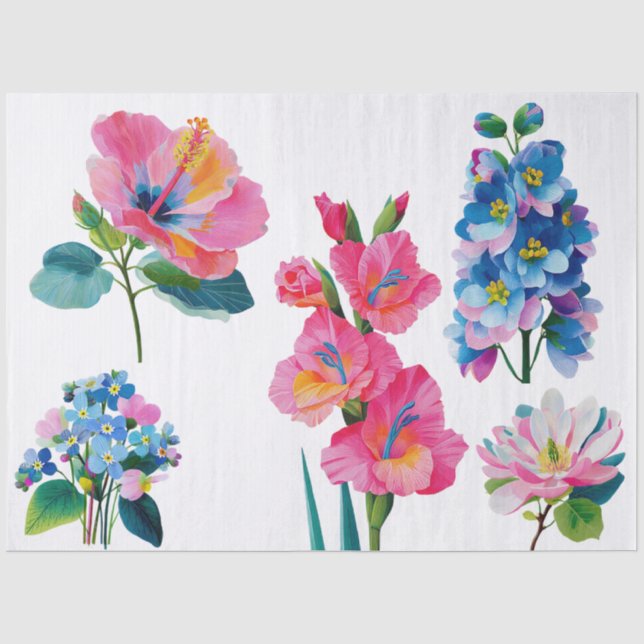 watercolor floral bundle tissue paper (Front)