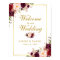 Watercolor Floral Burgundy Gold Wedding Welcome