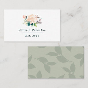 Watercolor floral business card