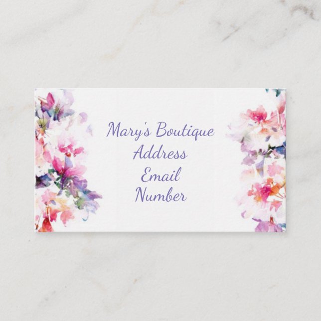 Watercolor Floral Business Card (Front)