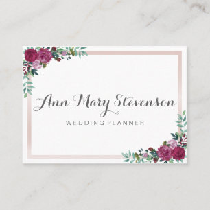 Watercolor Floral Business card pink elegant