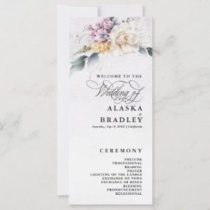 Watercolor Floral Calligraphy Programme de mariage