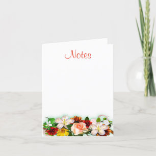 Watercolor Floral Calligraphy Script Colorful Note Card