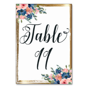 Watercolor Floral Calligraphy Table Number Card 11
