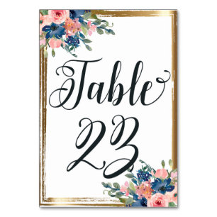 Watercolor Floral Calligraphy Table Number Card 23