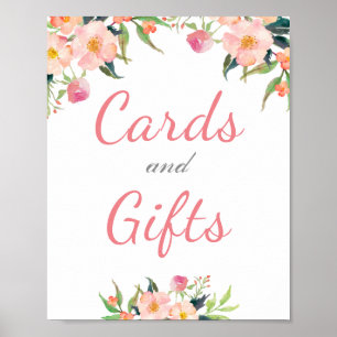 Watercolor Floral Cards and Gifts Wedding Sign