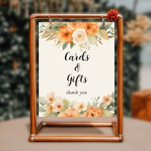 Watercolor Floral Cards and Gifts Wedding Sign