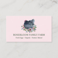 Watercolor Floral Chicken Hen Farm Eggs Pink Lilac
