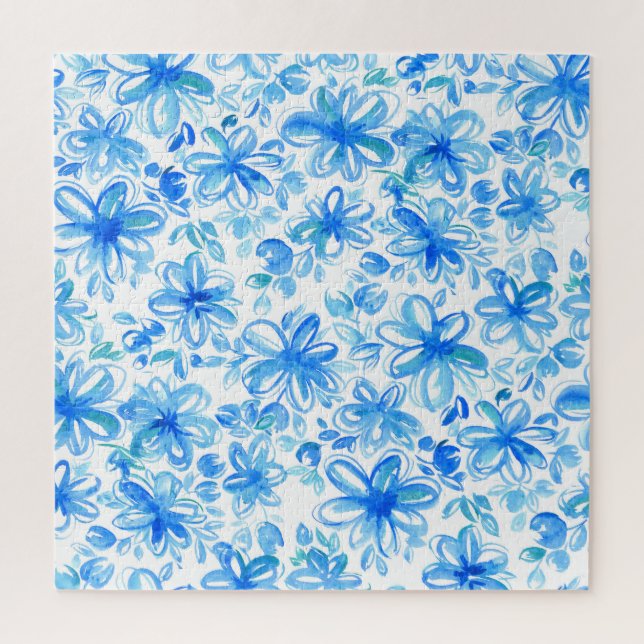 Watercolor Floral Chintz Cute Pattern Jigsaw Puzzle (Vertical)