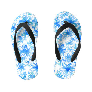 Watercolor Floral Chintz Cute Pattern Kid's Flip Flops