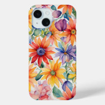 Watercolor floral colourful iPhone / iPad case