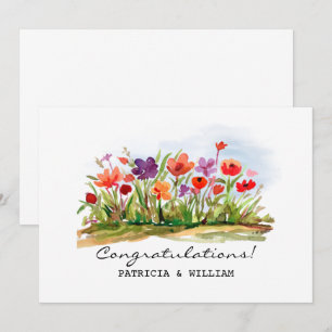 Watercolor Floral Congratulations Card