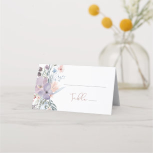 Watercolor Floral Copper Violet Table Wedding Place Card