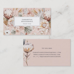 Watercolor Floral Cream Terracotta Business Card