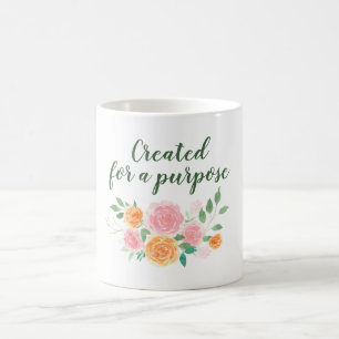 Watercolor Floral Created For A Purpose Coffee Mug