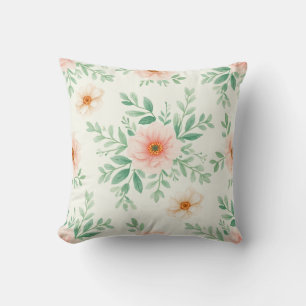 Watercolor floral cushion