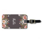 Watercolor Floral Custom Monogram Luggage Tag