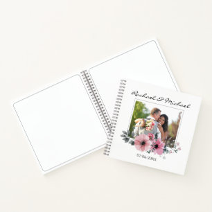Watercolor Floral Custom Photo Mariage Livre d'inv