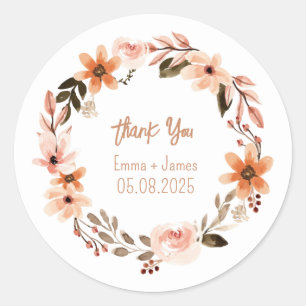 Watercolor Floral Customizable Text Sticker