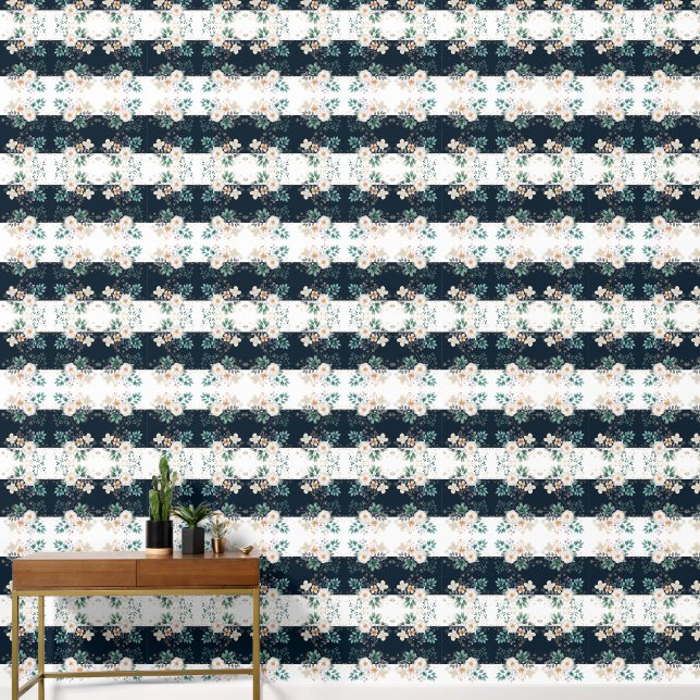 Watercolor Floral Deep In The Dream Wallpaper (Hallway)