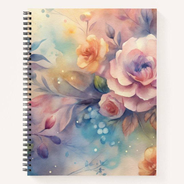 Watercolor floral design  notebook (Front)