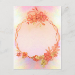 watercolor floral design postcard