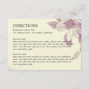Watercolor Floral Directions Card