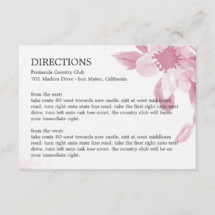 Watercolor Floral Directions Card