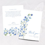 Watercolor Floral Dusty Blue Wedding Thank You Card<br><div class="desc">Watercolor Floral Dusty Blue Wedding Thank You Card</div>