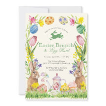 Watercolor Floral Easter Brunch Egg Bunny Teapot