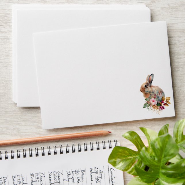 Watercolor Floral Easter Envelope (Stacked)