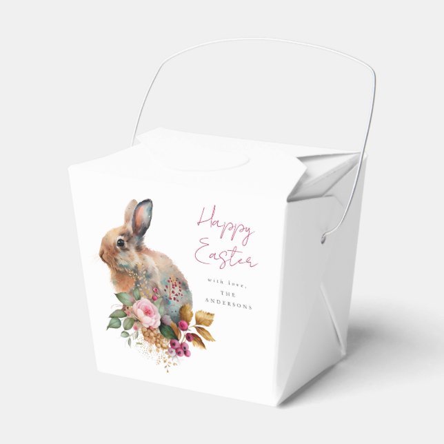 Watercolor Floral Easter Favor Box (Front Side)