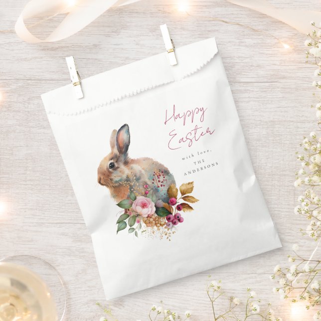 Watercolor Floral Easter Favour Bag (Clipped)