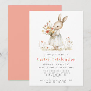 Watercolor Floral Easter Invitation