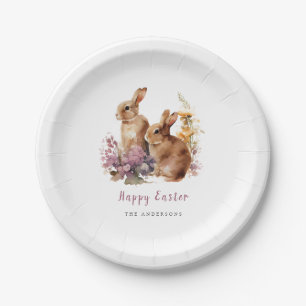 Watercolor Floral Easter Paper Plates