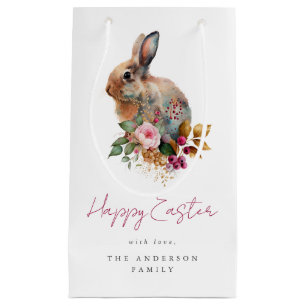 Watercolor Floral Easter Small Gift Bag