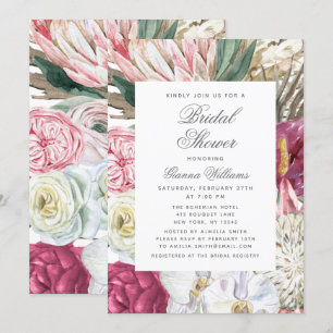 Watercolor Floral Elegant Bridal Shower Invitation