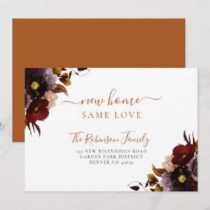 Watercolor floral elegant chic moving announcement